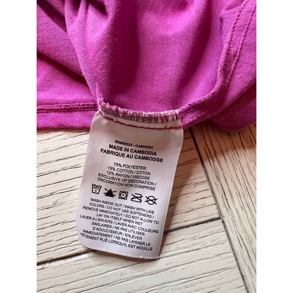 Nike cropped short sleeve‎ hot pink dri-fit sz XS workout athletic t shirt. - Picture 6 of 9